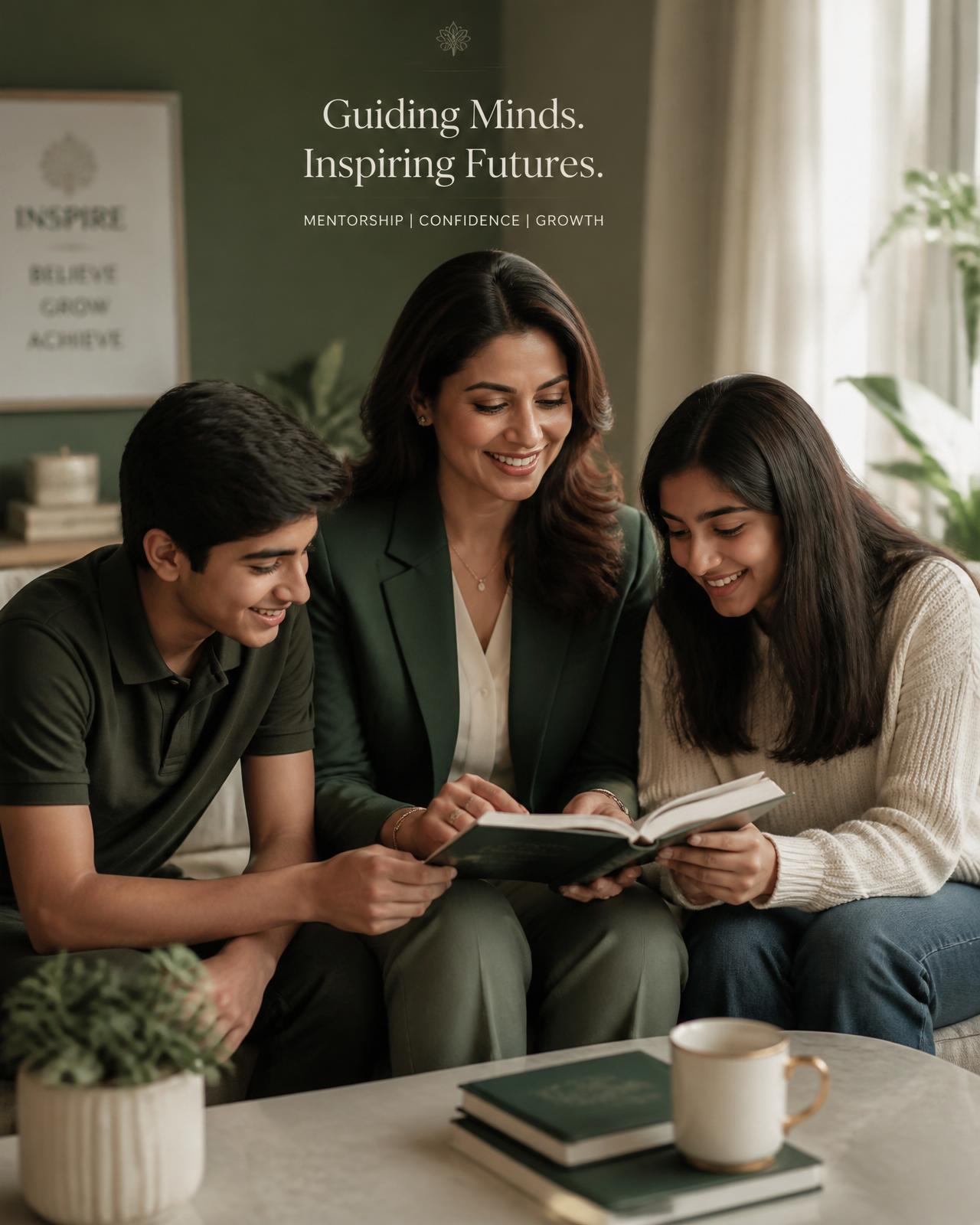 Shuchi Mathur coaching children in a warm, sunlit learning space